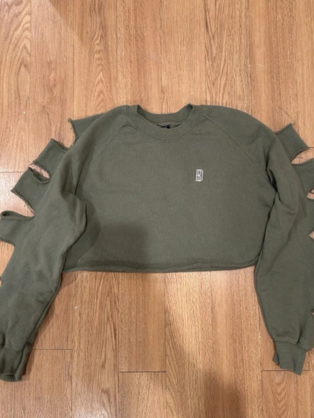 Blvck Clothing Company Crop Top Distressed Shirt With Shoulder Holes Size Small